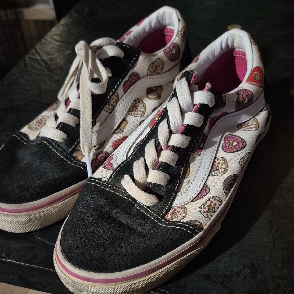 Vans Black and White Donut Print Sneakers